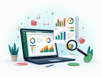 Statistical analysis techniques in Excel with charts and data visualization.