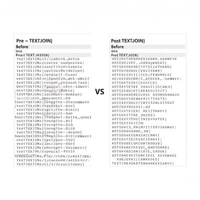Image demonstrating the importance of TEXTJOIN in data cleaning